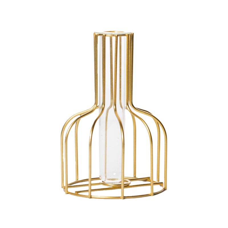 moyen vase doré avec strie