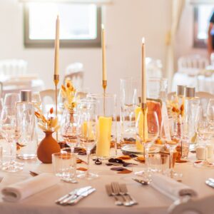 Table de mariage avec bougie