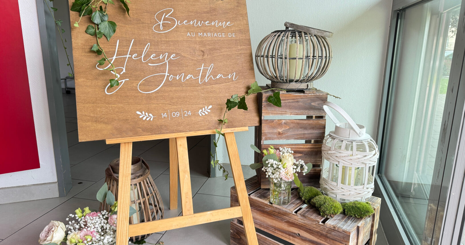 Panneau de bienvenue de mariage