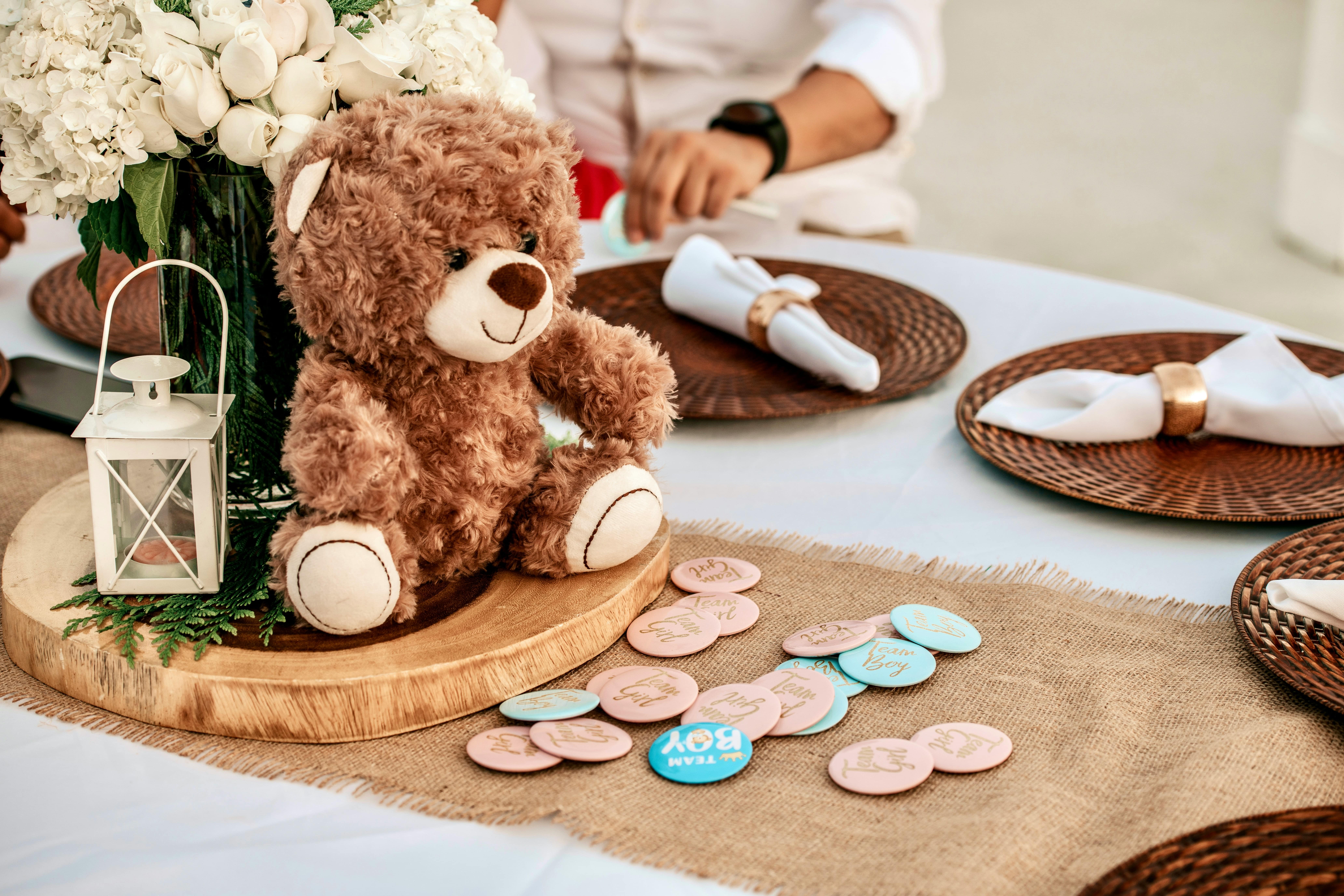Sweet table décorée pour révélation du sexe du bébé à Metz