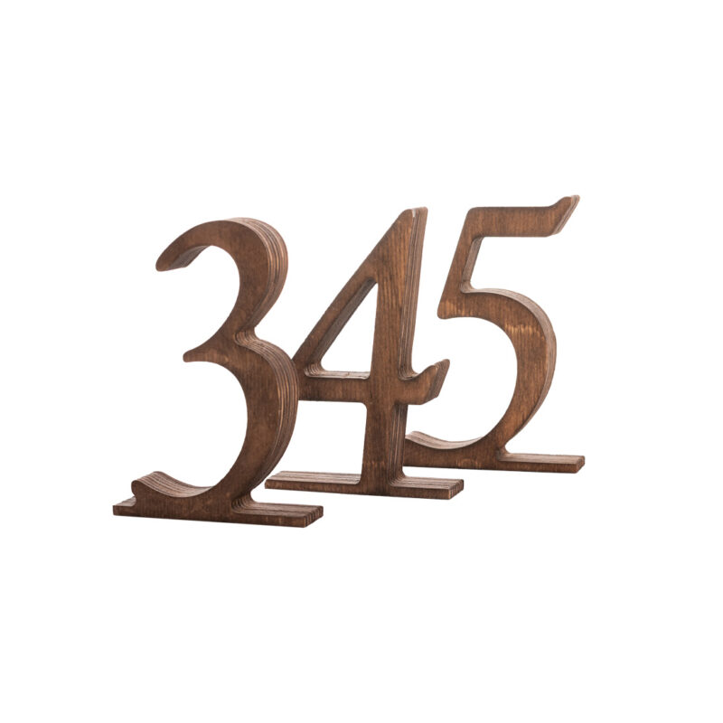 numéro de table en bois