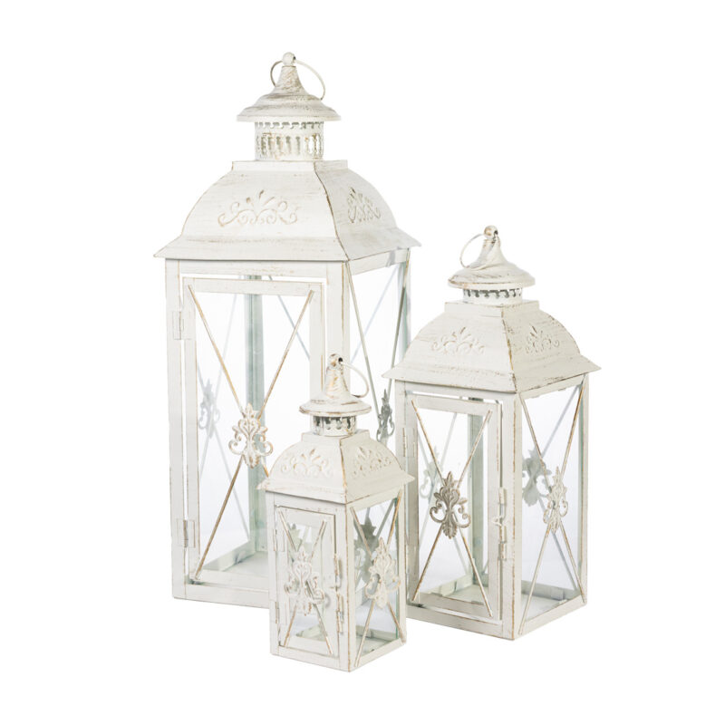 3 lanternes blanches