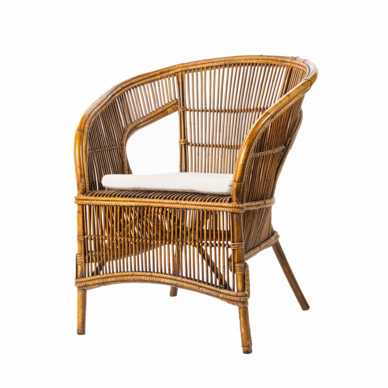 fauteuil rotin marron